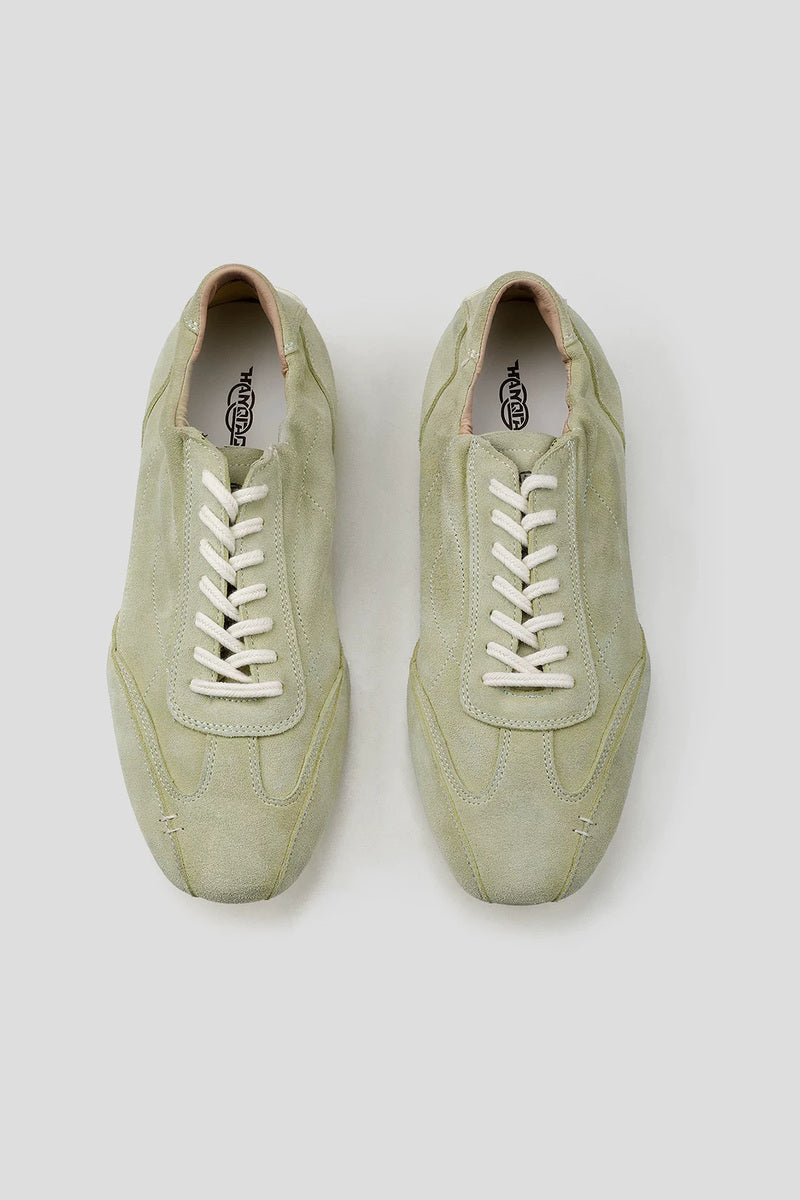 Washed Suede Lace Up Sneakers - Light Green - view 5