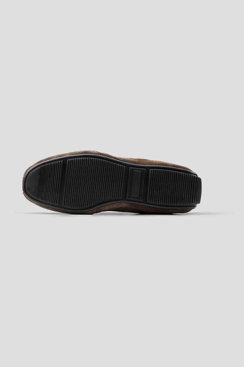 Washed Suede Low Sole Trainers - Brown - view 4
