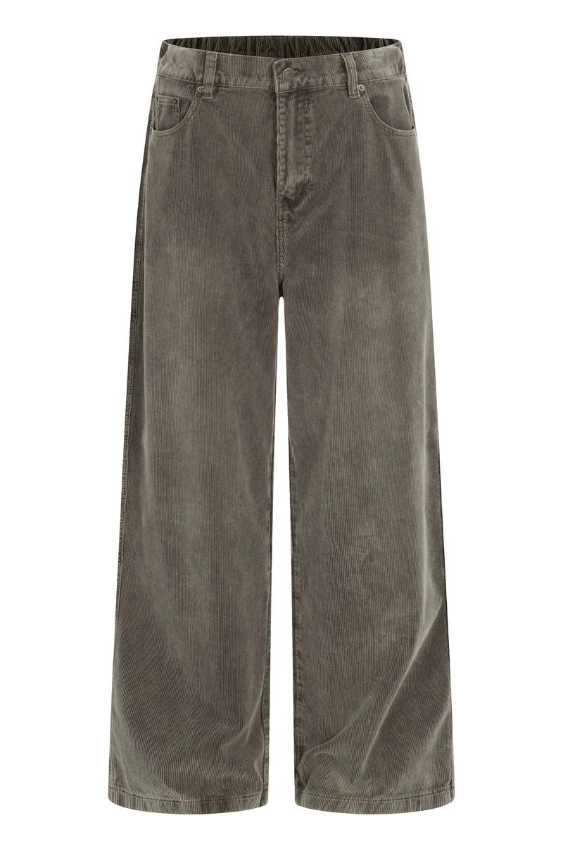Washed Wide Corduroy Pants – Coffee – front product view