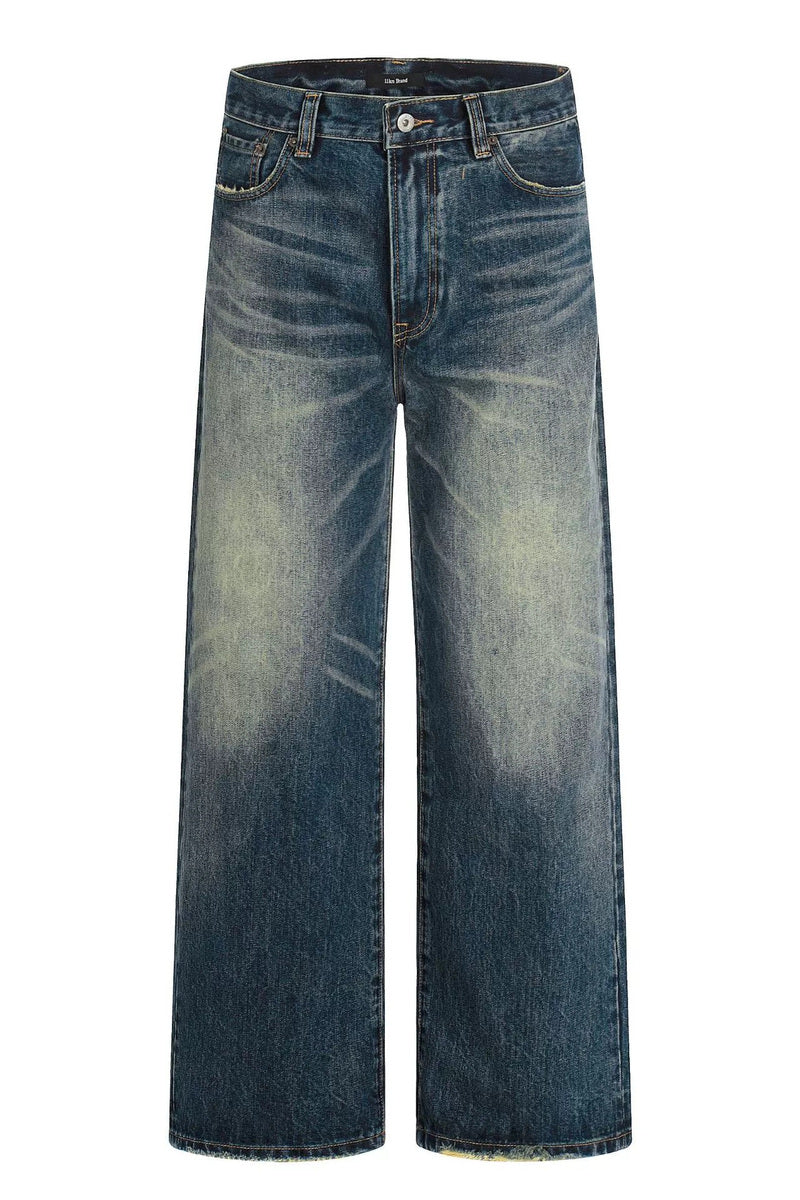 Whisker Fade Wide Jeans