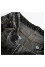 Whisker Wash Straight Jeans