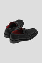 Wrinkled Calfskin Penny Loafers - Black - view 3