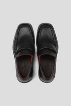 Wrinkled Calfskin Penny Loafers - Black - view 5