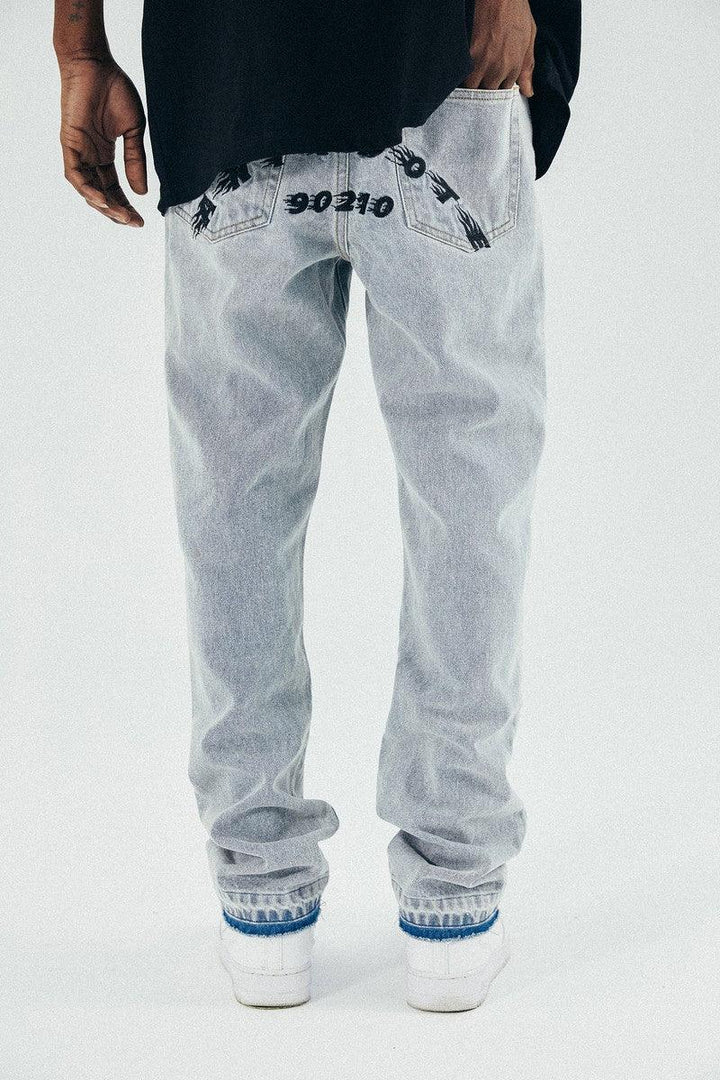 Washed Embroidered Logo Jeans - EU Only
