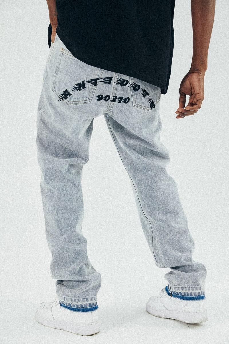 Antidote Washed Embroidered Logo Jeans - UK Only