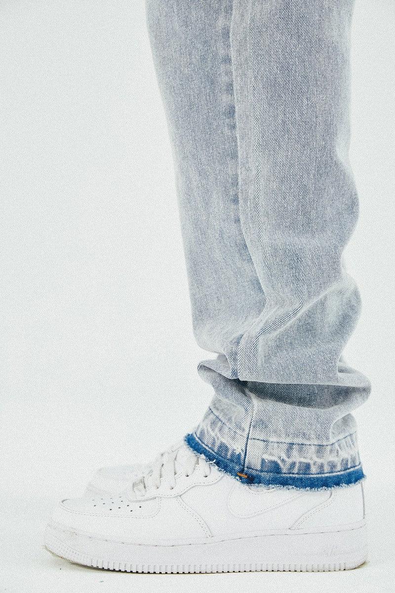 Washed Embroidered Logo Denim