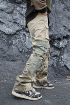 STEEPC Camo Flared Cargo Trousers - UK Only