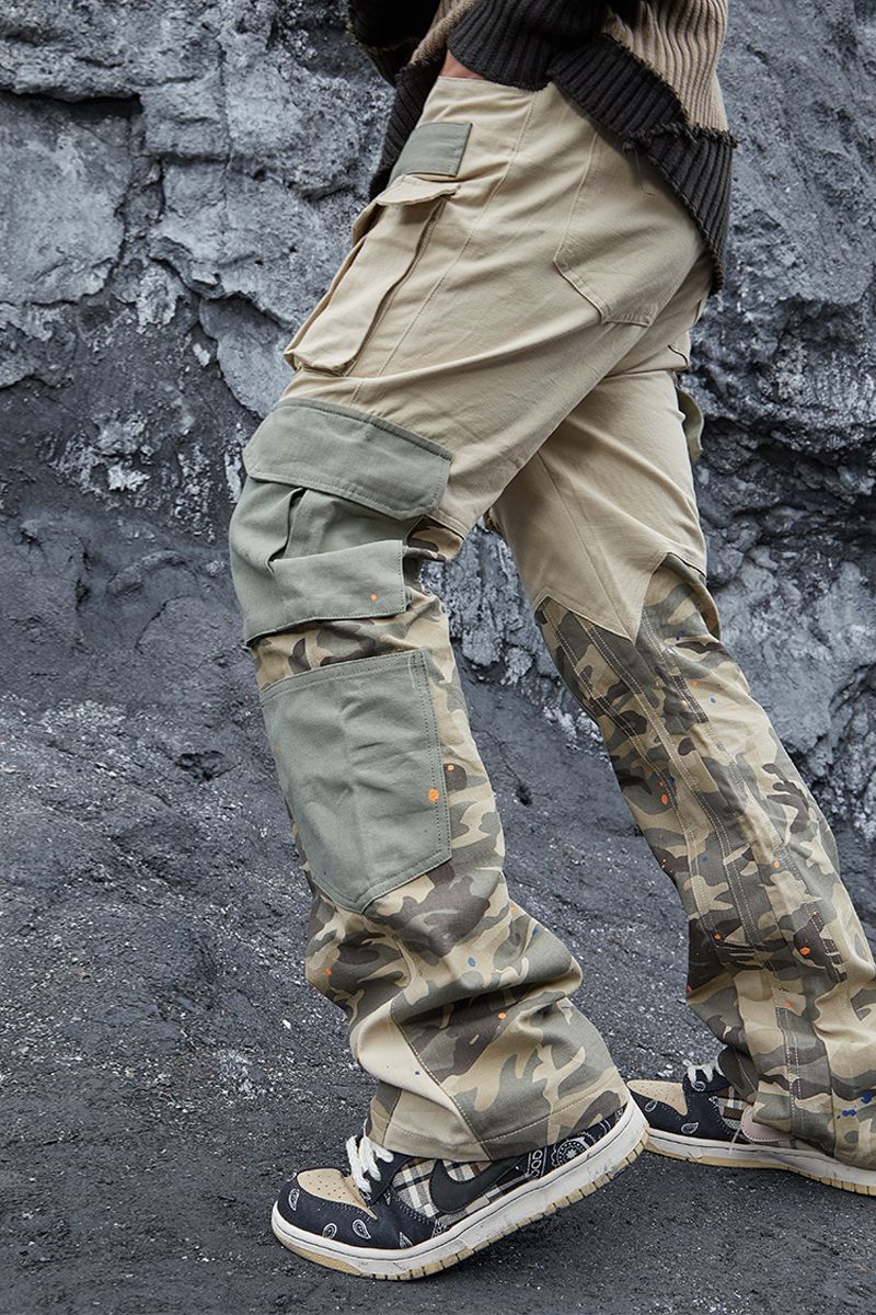 STEEPC Camo Flared Cargo Trousers - UK Only