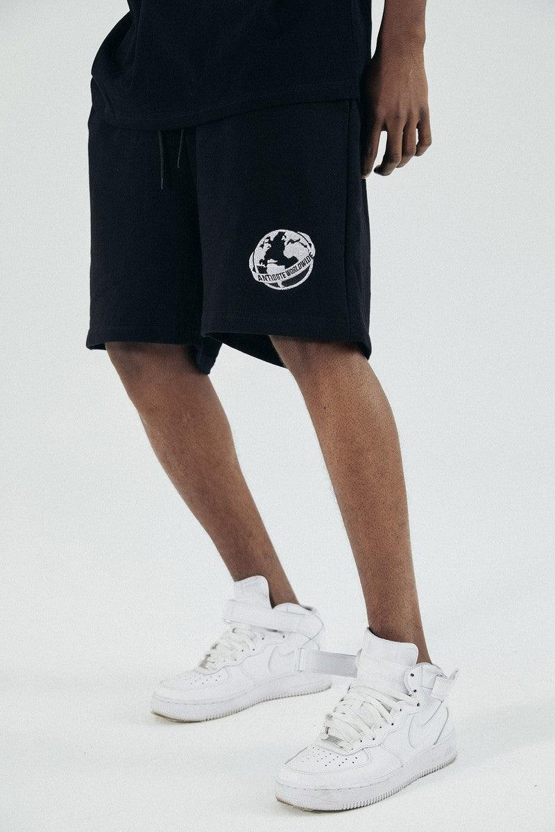 Antidote Embroidered Earth Logo Shorts