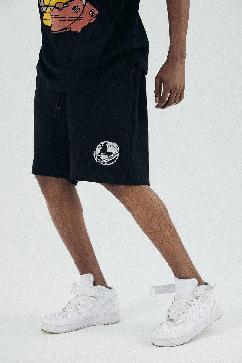 Antidote Embroidered Earth Logo Shorts