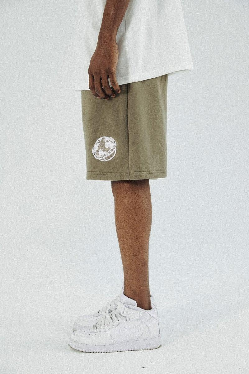 Antidote Embroidered Earth Logo Shorts