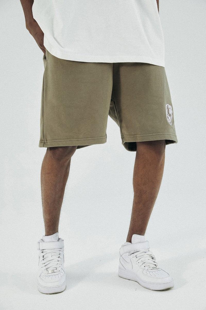 Antidote Embroidered Earth Logo Shorts