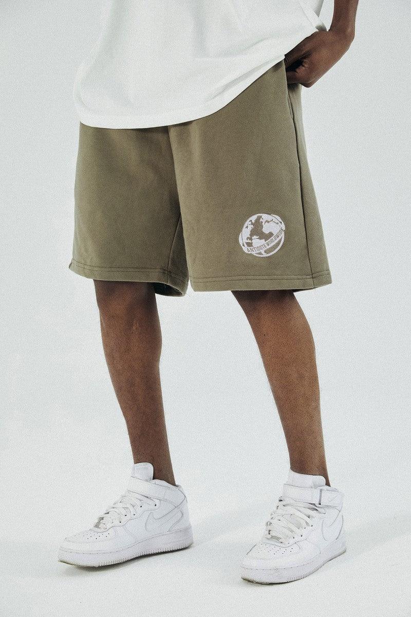 Antidote Embroidered Earth Logo Shorts
