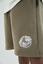 Antidote Embroidered Earth Logo Shorts