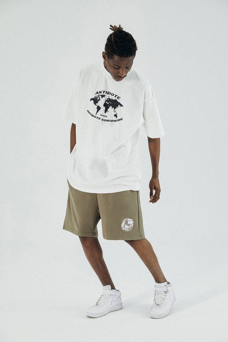 Antidote Embroidered Earth Logo Shorts
