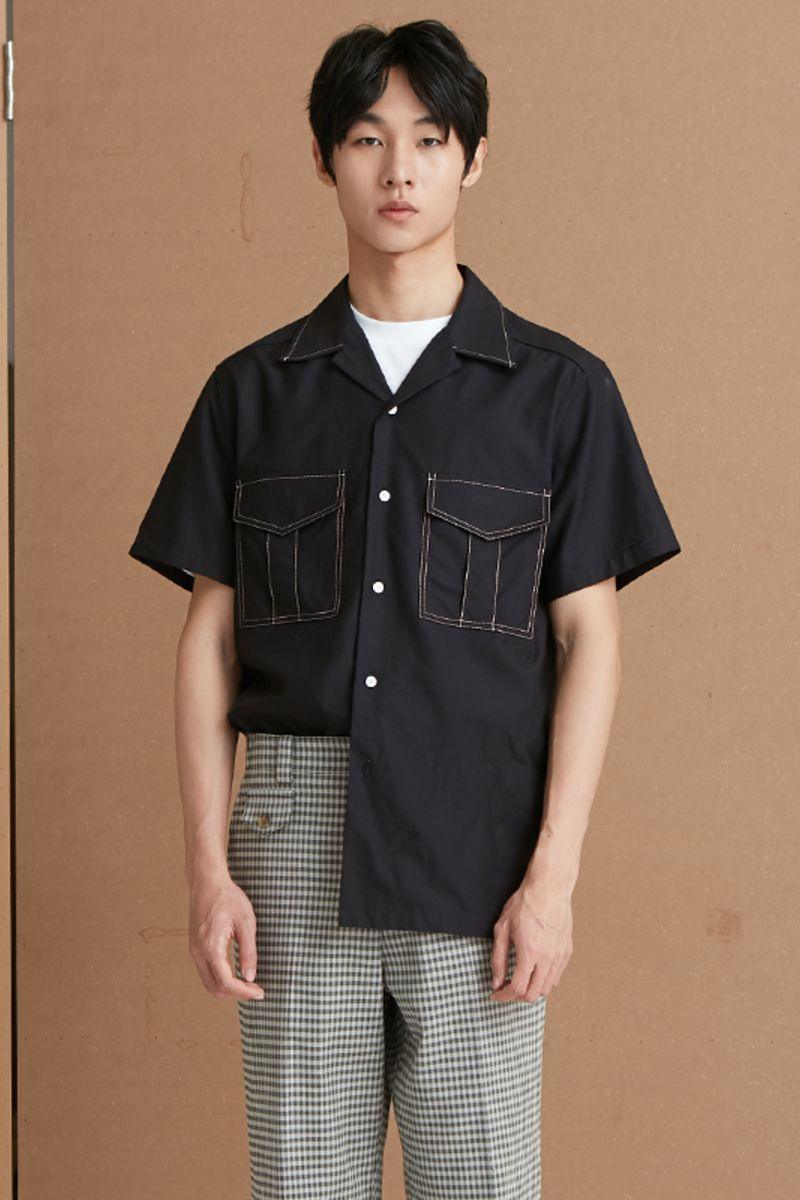 Mix7 Black Drawn Cuban Shirt