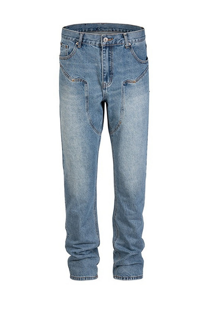 CZ Loose Stitched Straight Jeans