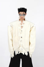 Knitted Distressed Cardigan