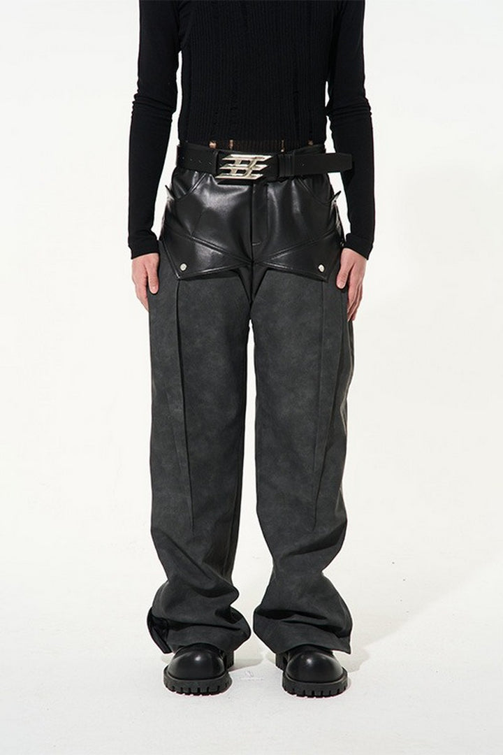 BNP Double Layer Leather Trousers