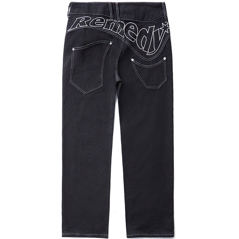 RMY Logo Irregular Jeans