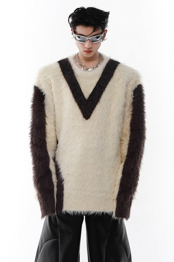 AC Two-Piece Irregular Mohair Sweater