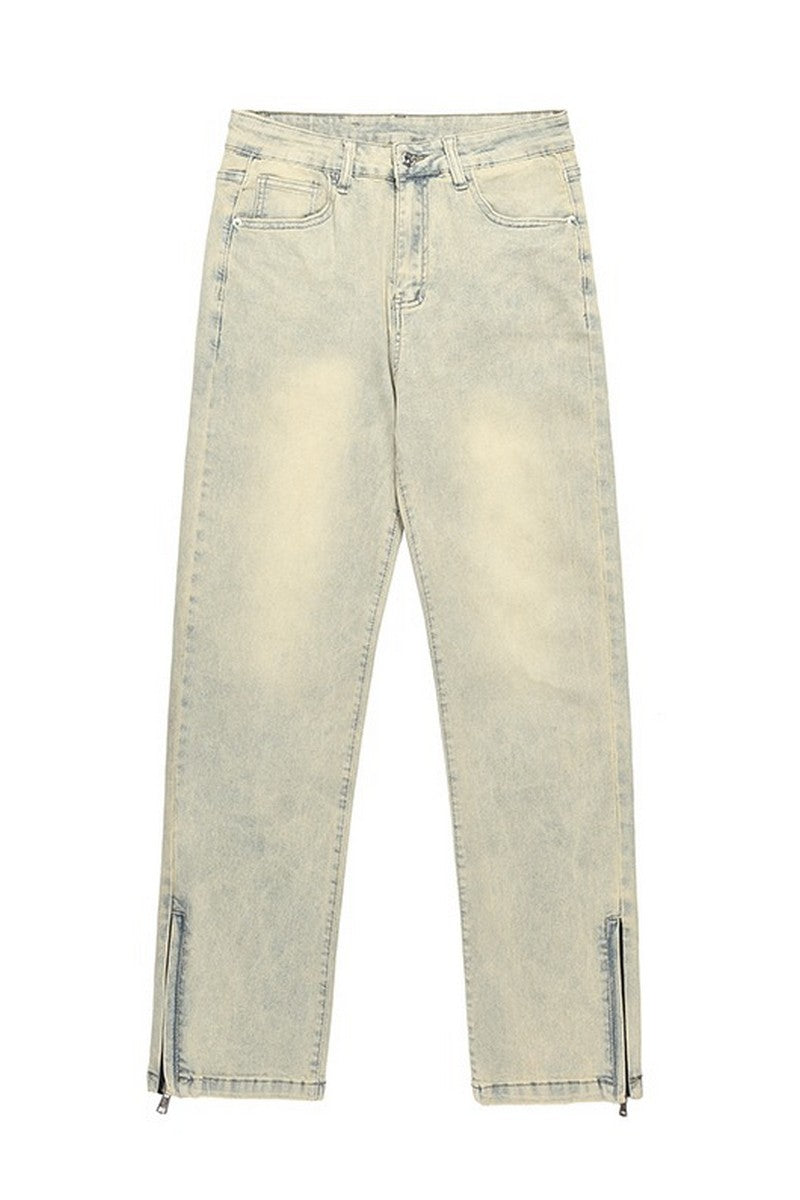Retro Mud Wash Slit Jeans