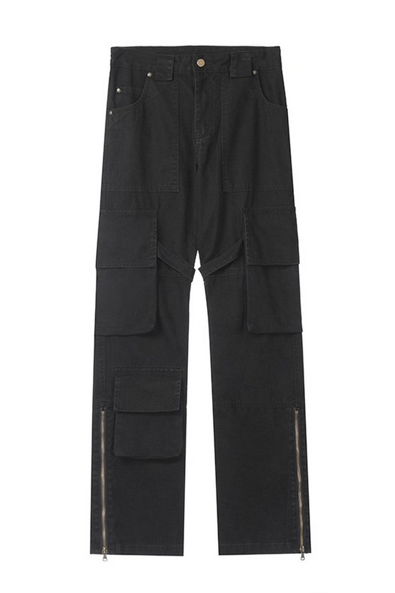 Black Cargo Pants With Straps | Techwear Division