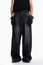 Oversized Washed Jeans