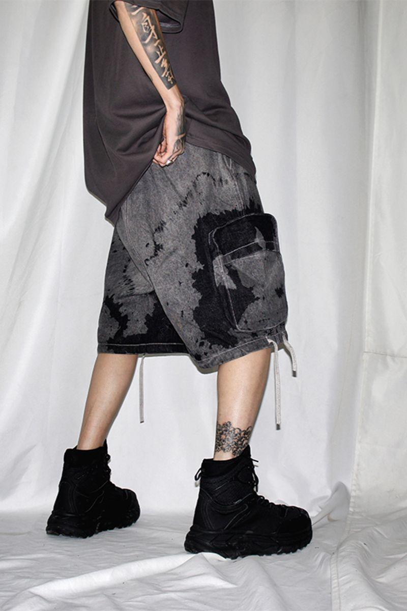 CZ Tie Dyed Splash Ink Jeans Shorts
