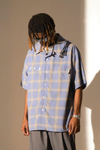 Empty Reference Blue Checkered Cuban Shirt