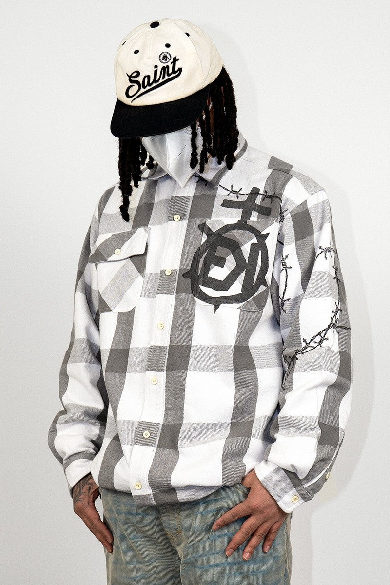 Embroidered Logo Flannel L/S Shirt