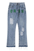 CZ Embroidered Cash Flared Jeans