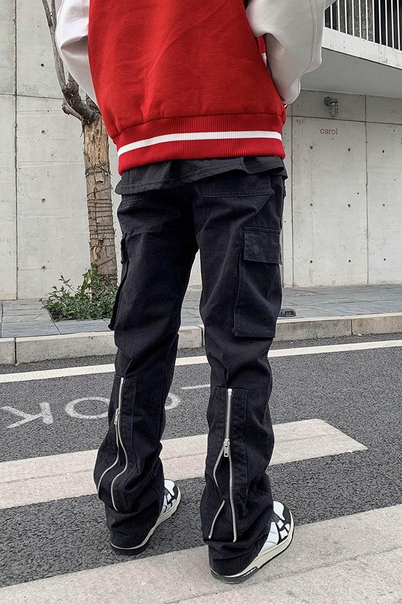 CZ Zipper Multi Pocket Flared Trousers