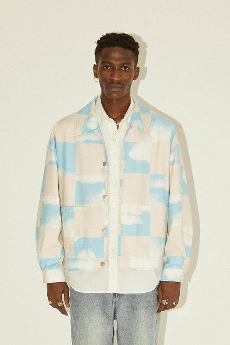 Empty Reference Clouds Print Coach Jacket
