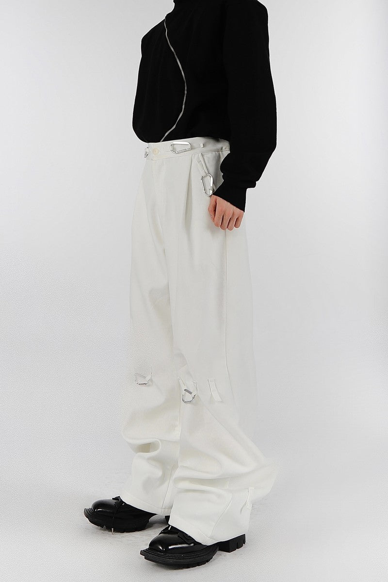 Buckle Straight Loose Trousers