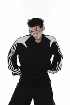 Stitched Striped Sweater