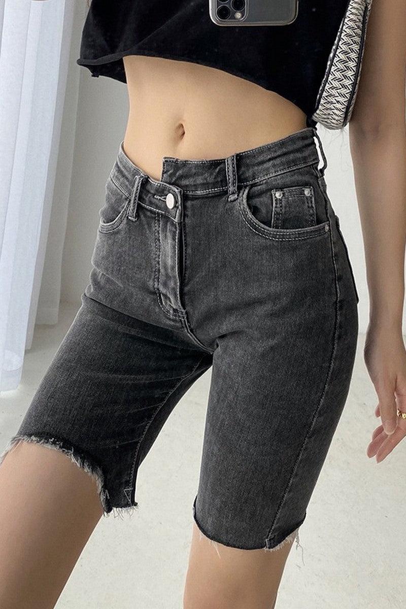 CZ Skinny Distressed Jeans Shorts