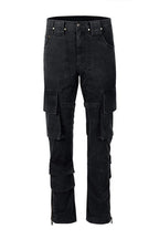 Multi-Pockets Straight Zipper Trousers