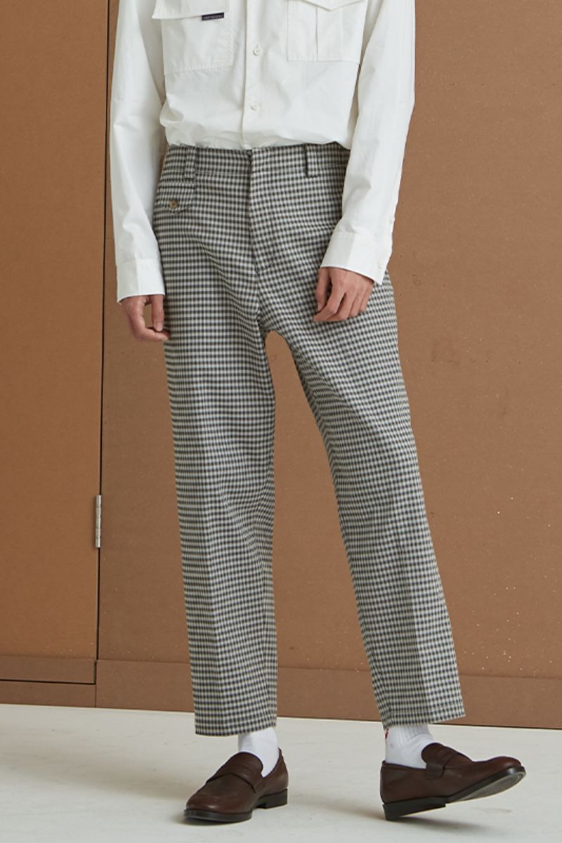 Mix7 Houndstooth Plaid Trousers - UK Only