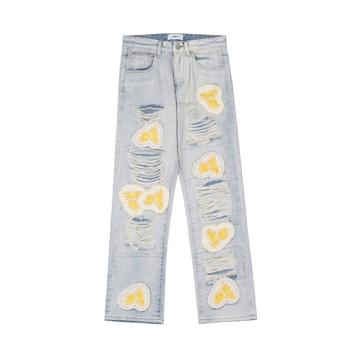 CZ Sunflowers Vintage Distressed Jeans