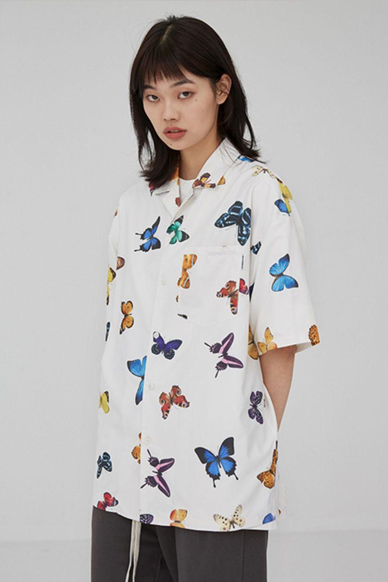 CZ Butterflies Cuban Shirt