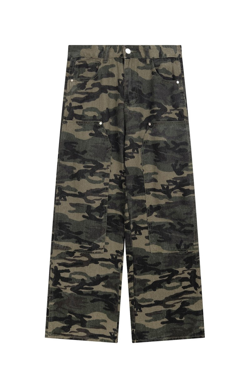 Double Knee Camo Loose Trousers