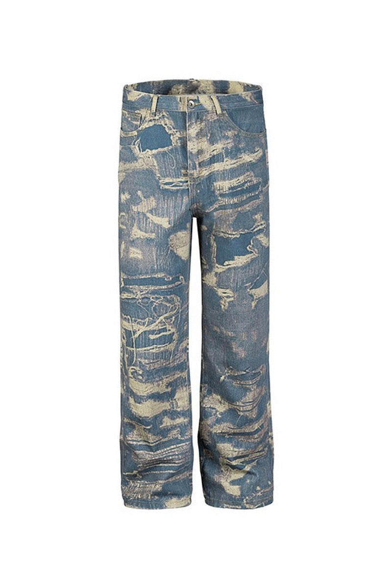 Distressed Patches Loose Jeans - EU Only