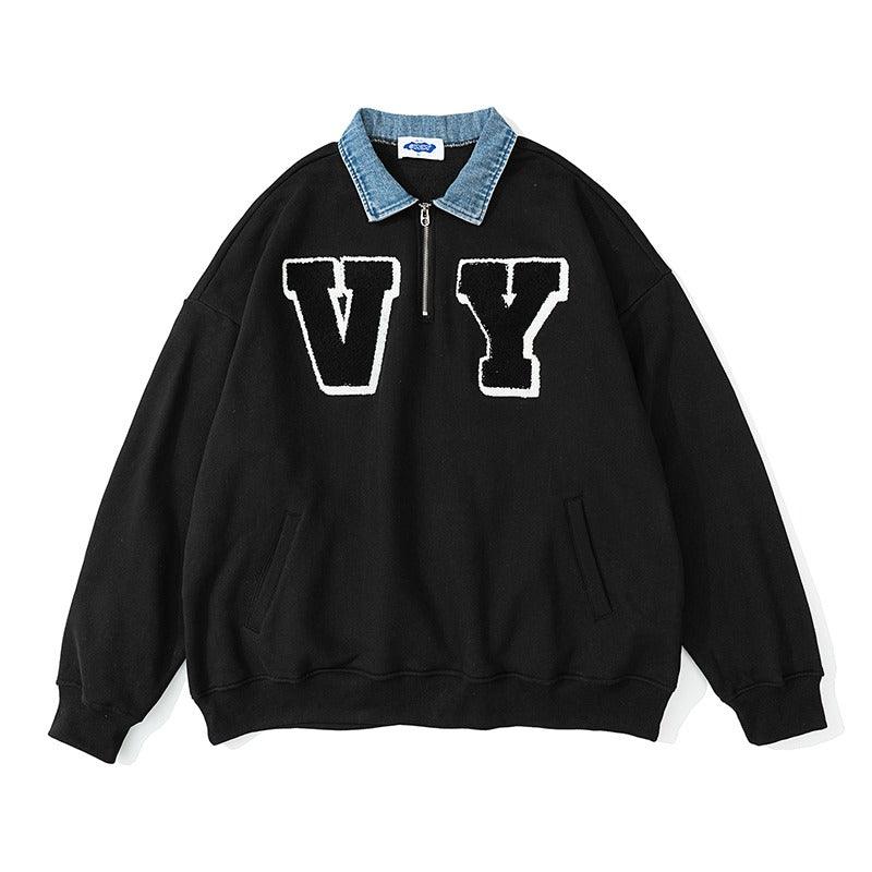 CZ Embroidered Sherpa VY Sweater