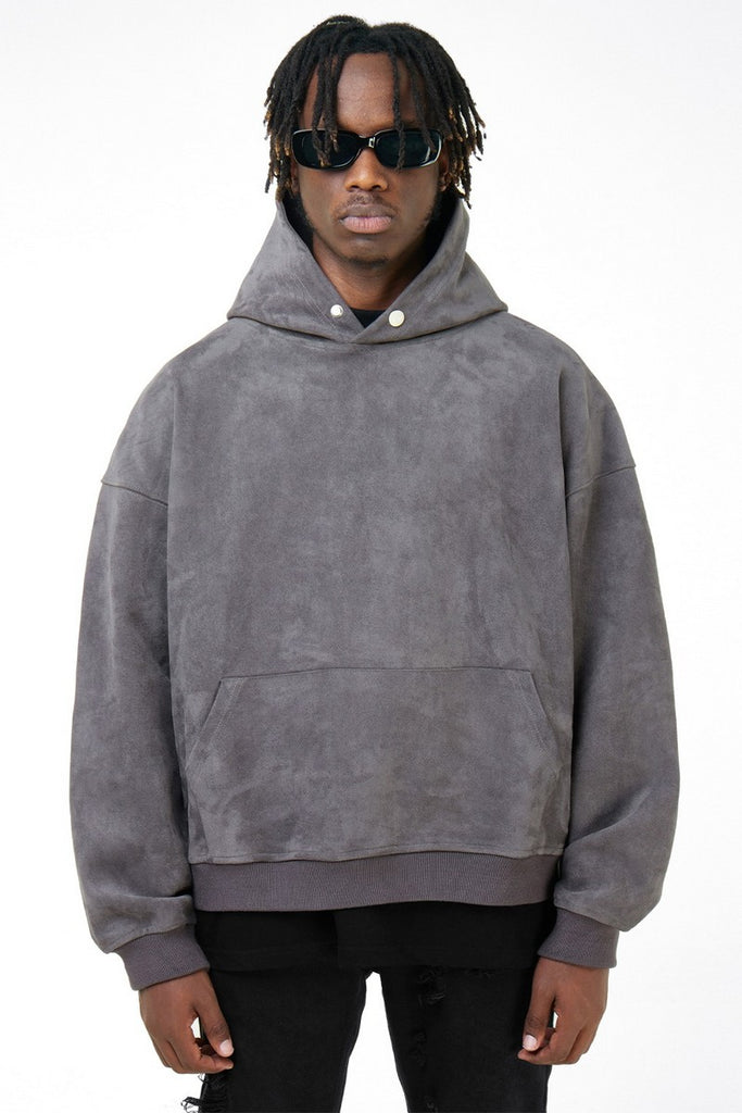 Suede Loose Hoodie Copping Zone