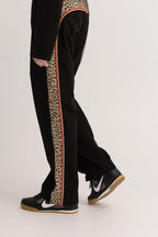 Empty Reference Leopard Pattern Straight Trousers