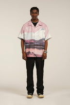 Empty Reference Mountains Print Cuban Shirt
