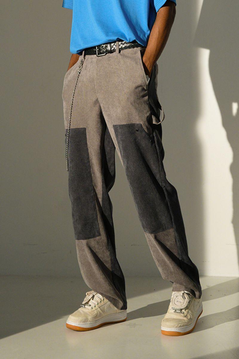 Empty Reference Corduroy Patches Trousers