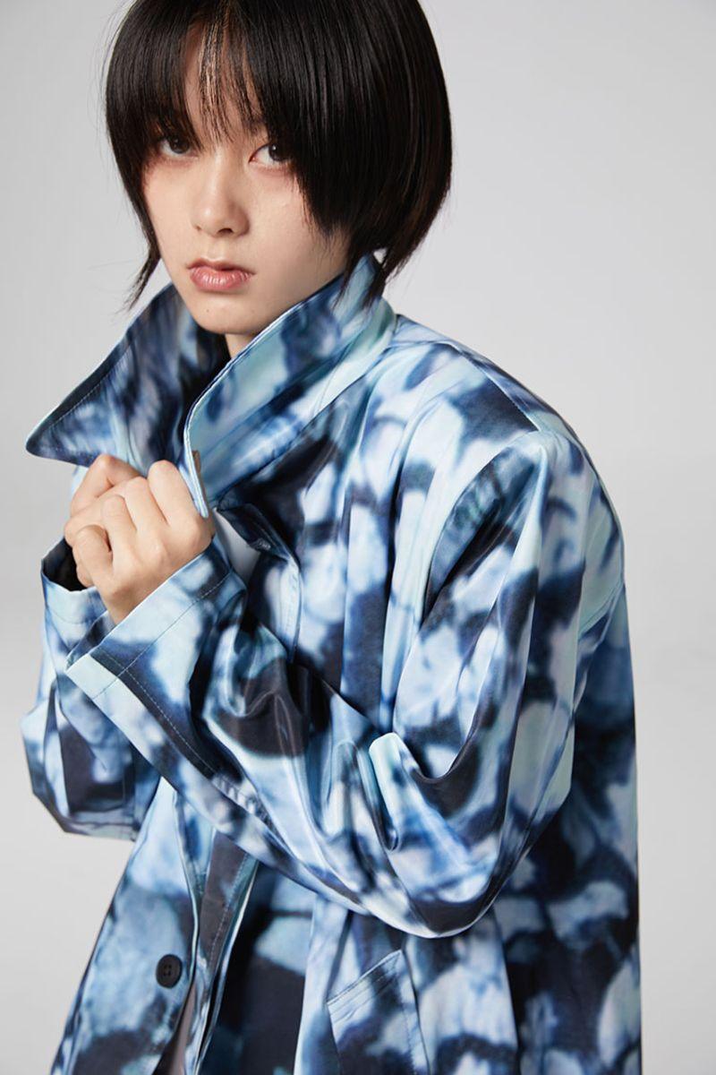 CZ Faces Printed Coat
