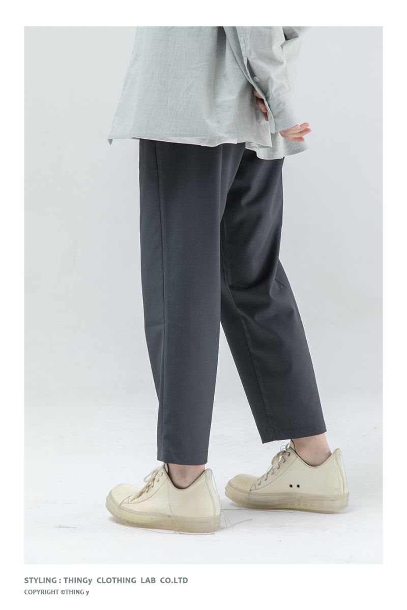 THINGY Dark Gray Straight Trousers